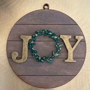 Handmade and painted Joy ornaments. Silver or golds
